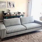 striped fabric sofa