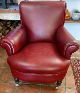 ruby leather arm chair